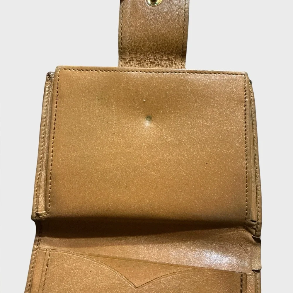 Vintage Celine Macadam Kisslock Compact Wallet Brown Monogram Canvas